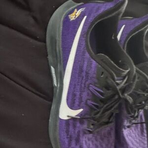 Nike Purple and Black Running Shoes with White Swoosh Minnesota Vikings